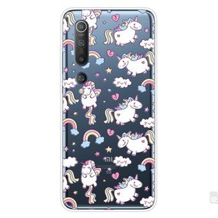 For Xiaomi Mi 10 5G Shockproof Painted Transparent TPU Protective Case(Horse)