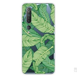 For Xiaomi Mi 10 Pro 5G Shockproof Painted Transparent TPU Protective Case(Banana Leaf)