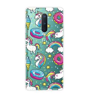 For OnePlus 8 Shockproof Painted Transparent TPU Protective Case(Cake Horse)