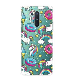 For OnePlus 8 Pro Shockproof Painted Transparent TPU Protective Case(Cake Horse)