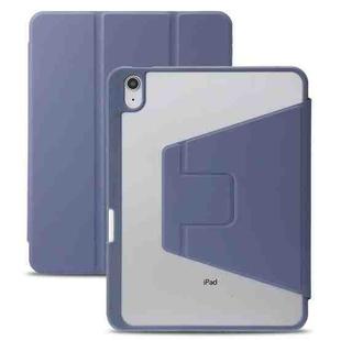 For iPad 10th Gen 10.9 2022 3-Fold 360 Rotation Acrylic Leather Smart Tablet Case(Lavender Purple Grey)