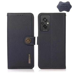 For Xiaomi Redmi 11 Prime KHAZNEH Custer Texture Genuine Leather RFID Phone Case(Blue)