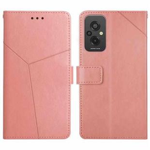 For Xiaomi Redmi 11 Prime 4G HT01 Y-shaped Pattern Flip Leather Phone Case(Pink)