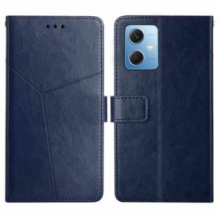 For Xiaomi Redmi Note 12 China HT01 Y-shaped Pattern Flip Leather Phone Case(Blue)