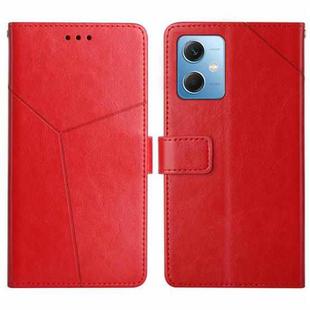 For Xiaomi Redmi Note 12 China HT01 Y-shaped Pattern Flip Leather Phone Case(Red)