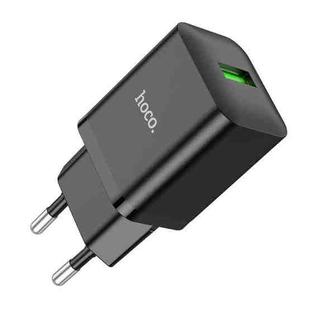 hoco N26 18W Maxim Single Port QC3.0 USB Charger, EU Plug(Black)