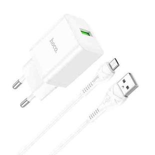 hoco N26 18W Maxim Single Port QC3.0 USB Charger with USB to Micro USB Cable, EU Plug(White)