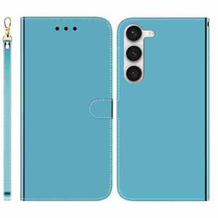 For Samsung Galaxy S23 5G Imitated Mirror Surface Flip Leather Phone Case(Blue)