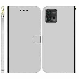 For Motorola Moto G72 Imitated Mirror Surface Flip Leather Phone Case(Silver)