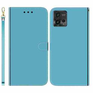 For Motorola Moto G72 Imitated Mirror Surface Flip Leather Phone Case(Blue)