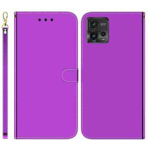 For Motorola Moto G72 Imitated Mirror Surface Flip Leather Phone Case(Purple)