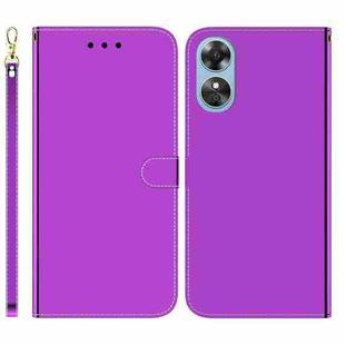 For OPPO A17 Imitated Mirror Surface Flip Leather Phone Case(Purple)