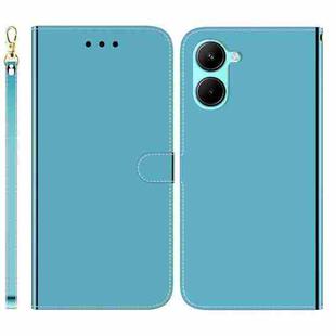 For Realme C33 Imitated Mirror Surface Flip Leather Phone Case(Blue)