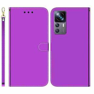 For Xiaomi 12T Pro Imitated Mirror Surface Flip Leather Phone Case(Purple)