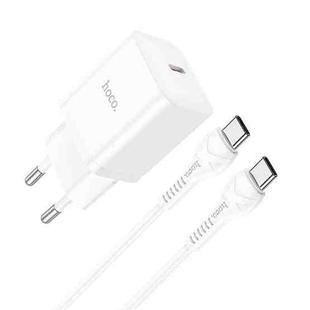 hoco N27 PD 20W Innovative Single Port USB-C/Type-C Charger with USB-C/Type-C to USB-C/Type-C Cable, EU Plug(White)