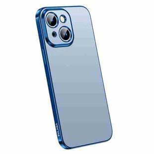 For iPhone 14 SULADA Electroplating Frosted All-inclusive TPU Phone Case(Blue)