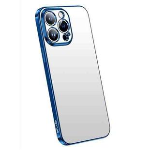 For iPhone 14 Pro SULADA Electroplating Frosted All-inclusive TPU Phone Case(Blue)