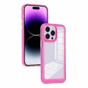 For iPhone 14 Clear Color TPU Space Acrylic Phone Case(Rose Red)