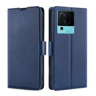 For vivo iQOO Neo7 Ultra-thin Voltage Side Buckle Horizontal Flip Leather Phone Case(Blue)