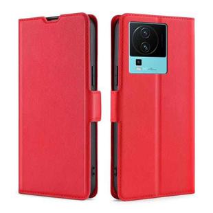 For vivo iQOO Neo7 Ultra-thin Voltage Side Buckle Horizontal Flip Leather Phone Case(Red)