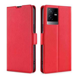 For vivo T2x 5G/Y73t/iQOO Z6x Ultra-thin Voltage Side Buckle Horizontal Flip Leather Phone Case(Red)
