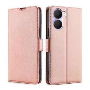 For Honor Play 40 Plus Ultra-thin Voltage Side Buckle Horizontal Flip Leather Phone Case(Rose Gold)