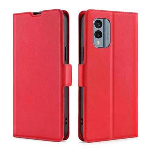 For Nokia X30 5G Ultra-thin Voltage Side Buckle Horizontal Flip Leather Phone Case(Red)