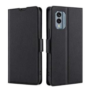 For Nokia X30 5G Ultra-thin Voltage Side Buckle Horizontal Flip Leather Phone Case(Black)