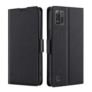 For ZTE Blade A52 Lite Ultra-thin Voltage Side Buckle Horizontal Flip Leather Phone Case(Black)