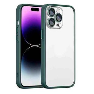 For iPhone 12 Pro Cat Eyes Metal Camera Lens Shockproof Protective Phone Case(Dark Green)