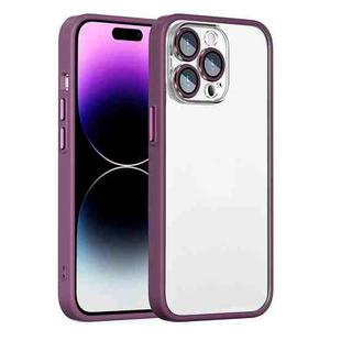 For iPhone 12 Cat Eyes Metal Camera Lens Shockproof Protective Phone Case(Red Purple)