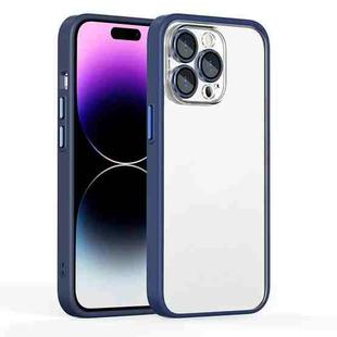 For iPhone 14 Plus Cat Eyes Metal Camera Lens Shockproof Protective Phone Case(Dark Blue)