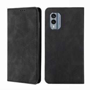 For Nokia X30 5G Skin Feel Magnetic Horizontal Flip Leather Phone Case(Black)