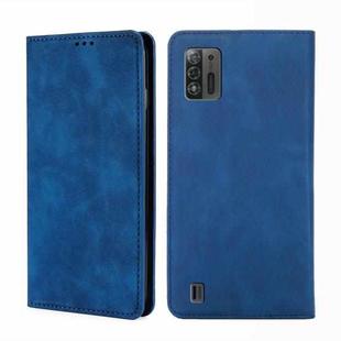 For ZTE Blade A52 Lite Skin Feel Magnetic Horizontal Flip Leather Phone Case(Blue)