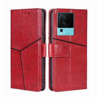 For vivo iQOO Neo7 Geometric Stitching Horizontal Flip Leather Phone Case(Red)