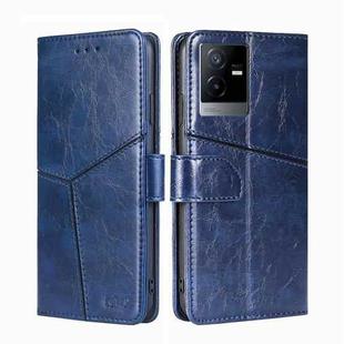 For vivo T2x 5G/Y73t/iQOO Z6x Geometric Stitching Horizontal Flip Leather Phone Case(Blue)
