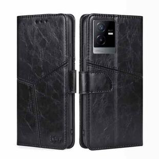 For vivo T2x 5G/Y73t/iQOO Z6x Geometric Stitching Horizontal Flip Leather Phone Case(Black)