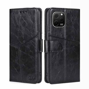 For Huawei nova Y61 Geometric Stitching Horizontal Flip Leather Phone Case(Black)
