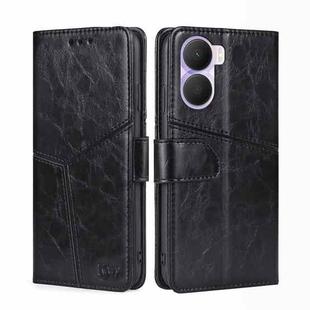 For Honor Play 40 Plus Geometric Stitching Horizontal Flip Leather Phone Case(Black)