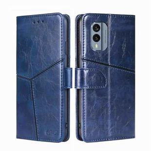 For Nokia X30 5G Geometric Stitching Horizontal Flip Leather Phone Case(Blue)