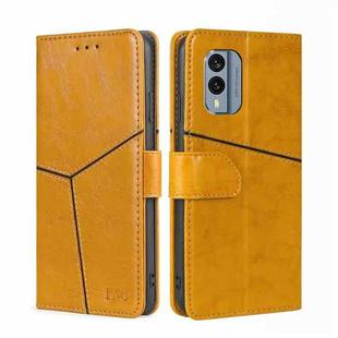 For Nokia X30 5G Geometric Stitching Horizontal Flip Leather Phone Case(Yellow)