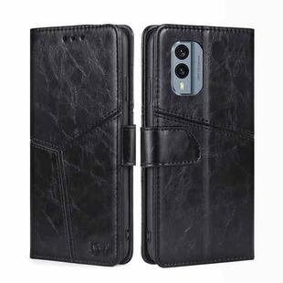 For Nokia X30 5G Geometric Stitching Horizontal Flip Leather Phone Case(Black)