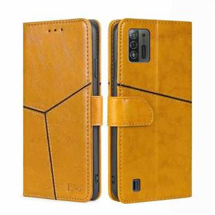For ZTE Blade A52 Lite Geometric Stitching Horizontal Flip Leather Phone Case(Yellow)