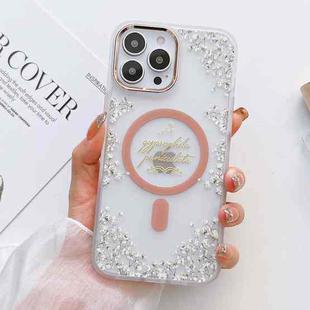 For iPhone 14 Pro Flower Beauty Pop-up Window Mafsafe Phone Case(Gypsophila)