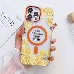 For iPhone 13 Pro Max Flower Beauty Pop-up Window Mafsafe Phone Case(Chrysanthemum)