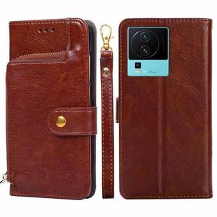 For vivo iQOO Neo7 Zipper Bag Leather Phone Case(Brown)