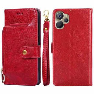 For Realme 9i 5G Global/10 5G Zipper Bag Leather Phone Case(Red)