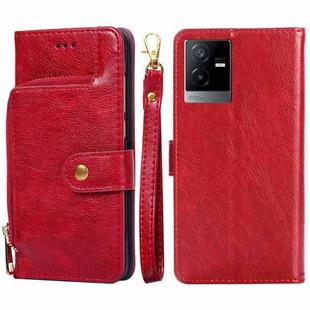 For vivo T2x 5G/Y73t/iQOO Z6x Zipper Bag Leather Phone Case(Red)
