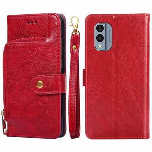 For Nokia X30 5G Zipper Bag Leather Phone Case(Red)