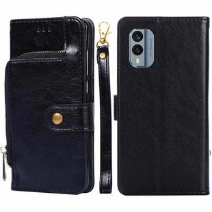 For Nokia X30 5G Zipper Bag Leather Phone Case(Black)